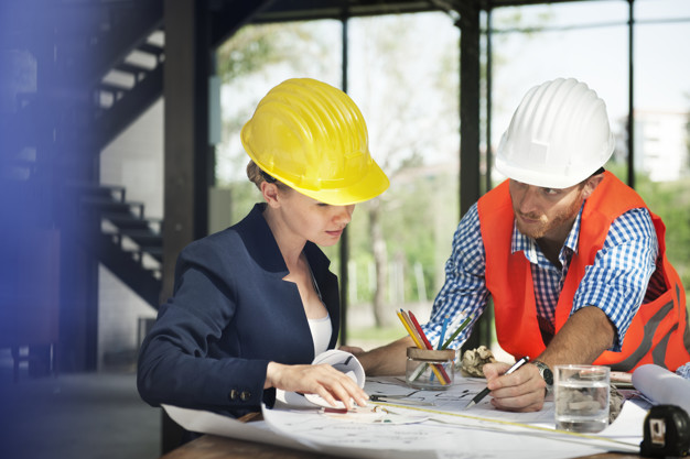 Woman engineer at site construction Woman engineer at site construction